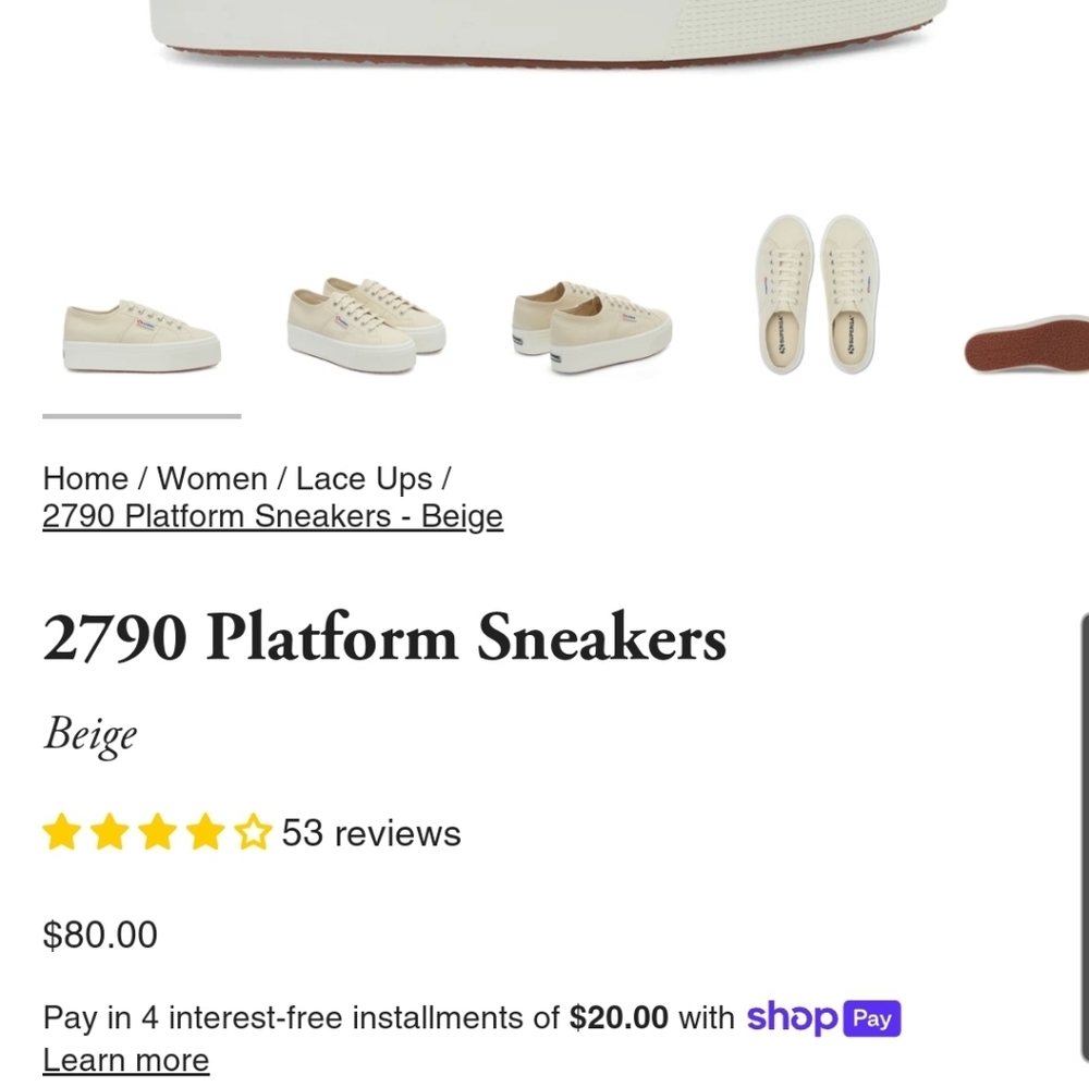 Superga Off-White Platform Sneakers - Picture 8 of 8